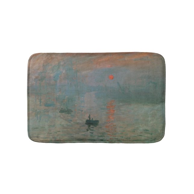 Claude Monet Impression Sunrise Fine Art Print Bath Mat (Front)