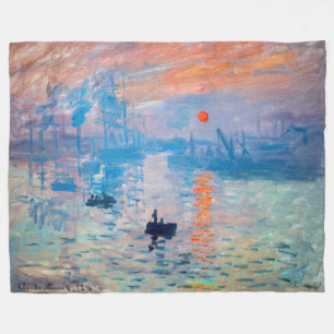 Claude Monet - Impression, Sunrise Fleece Blanket