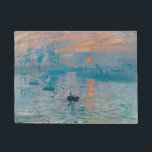 Claude Monet Impression Sunrise French Doormat<br><div class="desc">Monet Impressionism Painting - The name of this painting is Impression,  Sunrise,  a famous painting by French impressionist Claude Monet painted in 1872 and shown at the exhibition of impressionists in Paris in 1874. Sunrise shows the port of Le Havre.</div>