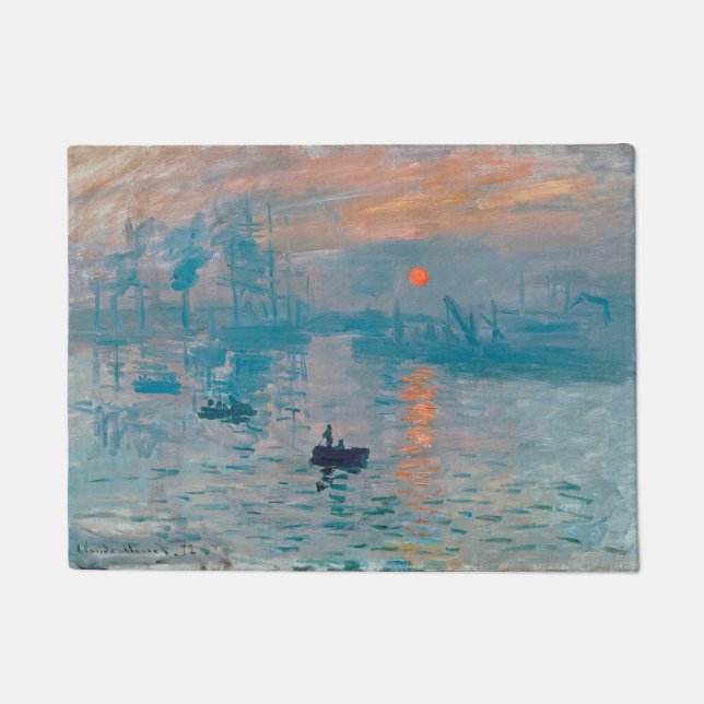 Claude Monet Impression Sunrise French Doormat (Front)
