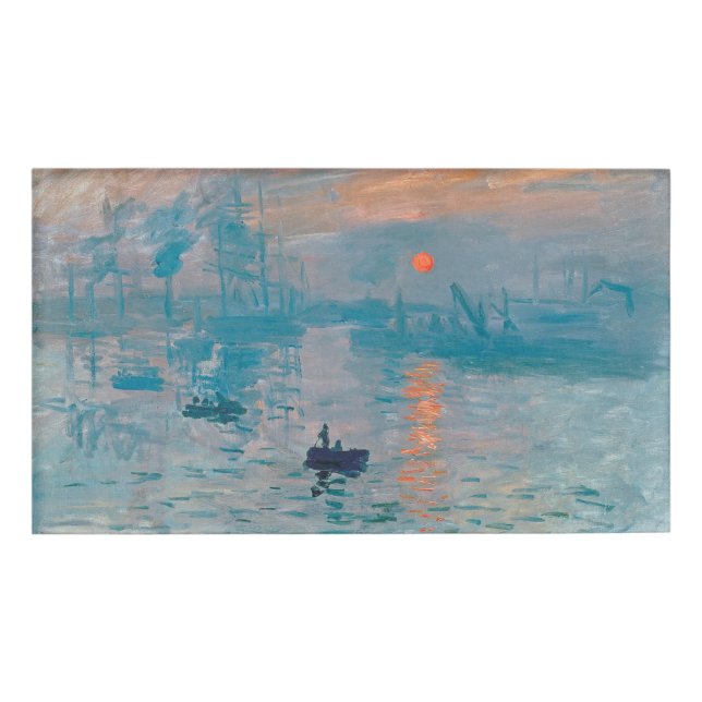 Claude Monet Impression Sunrise French Name Tag (Front)