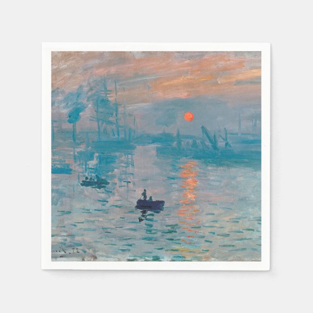 Claude Monet Impression Sunrise French Napkin (Front)