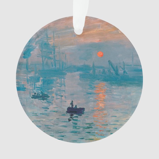 Claude Monet Impression Sunrise French Ornament (Front)