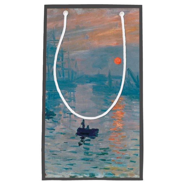 Claude Monet Impression Sunrise French Small Gift Bag (Front)