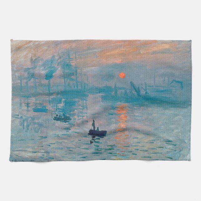 Claude Monet Impression Sunrise French Tea Towel (Horizontal)
