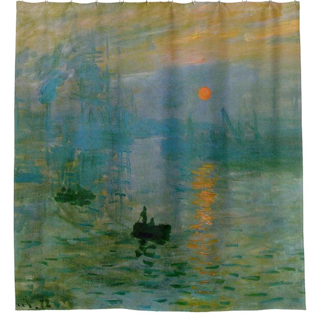 Claude Monet Impression Sunrise Impressionism Oil Shower Curtain (Front)