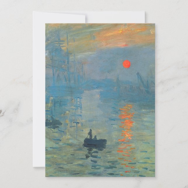 Claude Monet Impression Sunrise Invitation (Front)