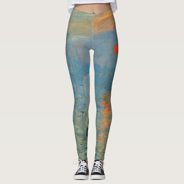Claude Monet Impression Sunrise Leggings (Front)
