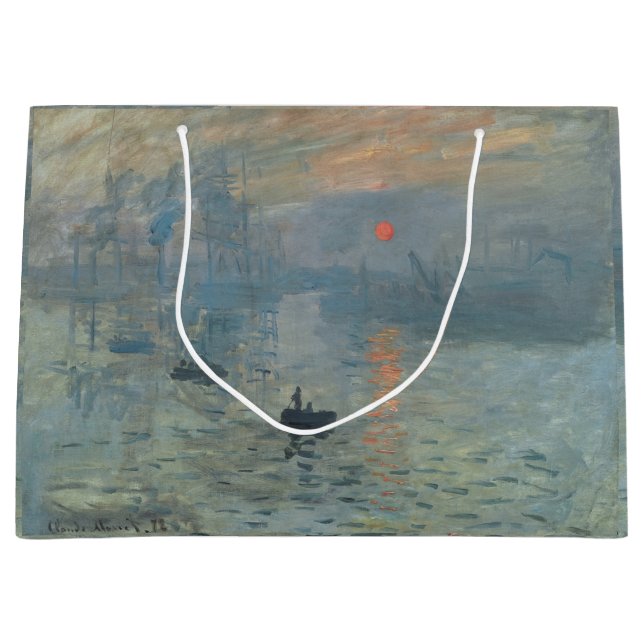 Claude Monet Impression Sunrise Soleil Levant Large Gift Bag (Front)