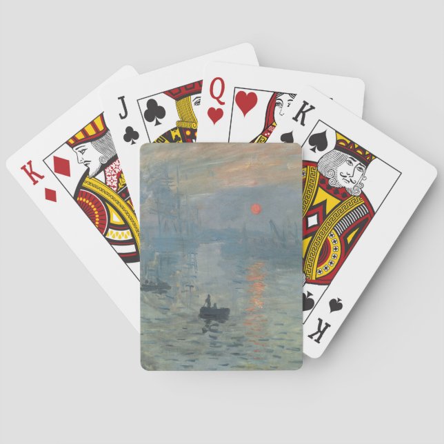 Claude Monet Impression Sunrise Soleil Levant Playing Cards (Back)
