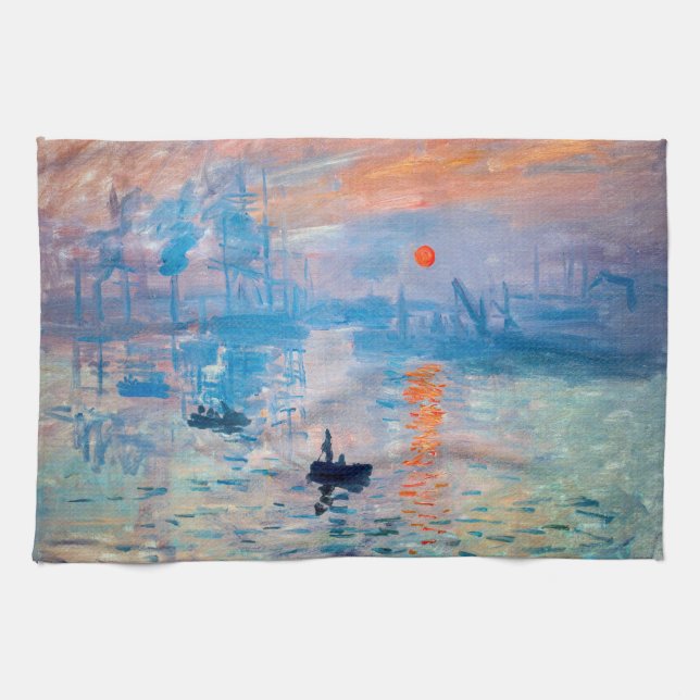 Claude Monet - Impression, Sunrise Tea Towel (Horizontal)