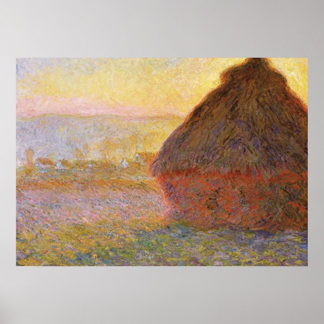 Claude Monet Impressionist Painting Graystaks I Poster (Front)