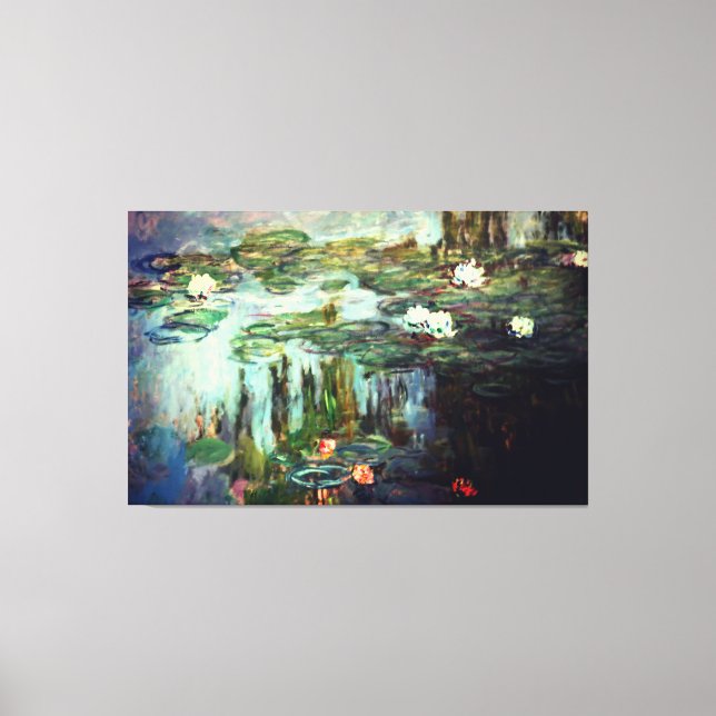 Claude Monet Impressionist Painting Water Lilies Canvas Print (Front)