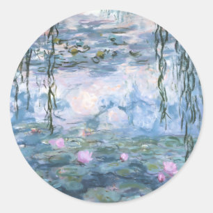Claude Monet Impressionist Water Lillies Painting Classic Round Sticker