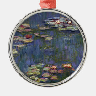 Claude Monet Impressionist Water Lillies Painting Metal Tree Decoration
