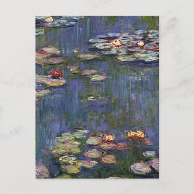 Claude Monet Impressionist Water Lillies Painting Postcard (Front)