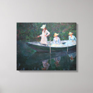 Claude Monet - In the Norvegienne Boat at Giverny Canvas Print