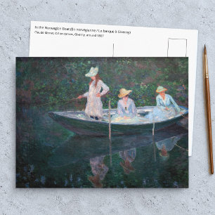 Claude Monet - In the Norvegienne Boat at Giverny Postcard