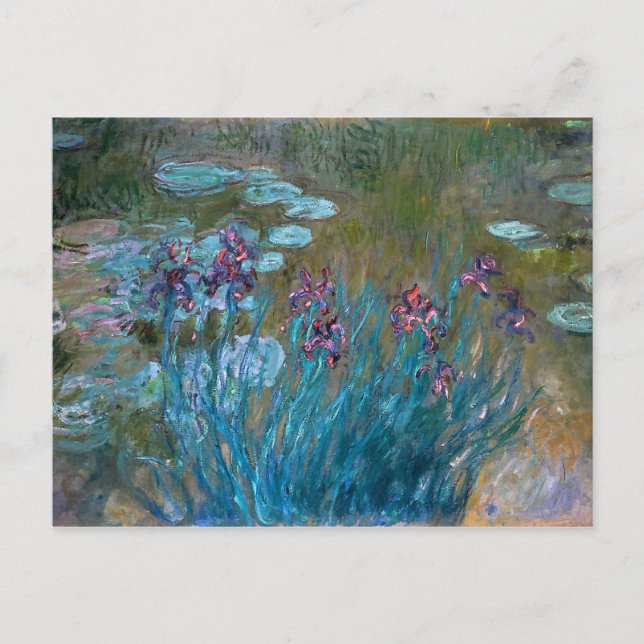 Claude Monet: Irises and Water Lilies Postcard (Front)