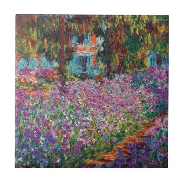 Claude Monet - Irises in Monet's Garden Fine Art Tile (Front)