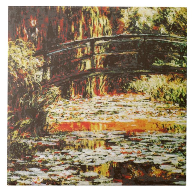 Claude monet - Japanese bridge and water lilies Tile (Front)