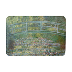 Claude Monet Japanese Bridge Water Lily Art Bath Mat