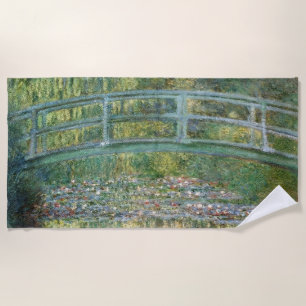 Claude Monet Japanese Bridge Water Lily Art Beach Towel
