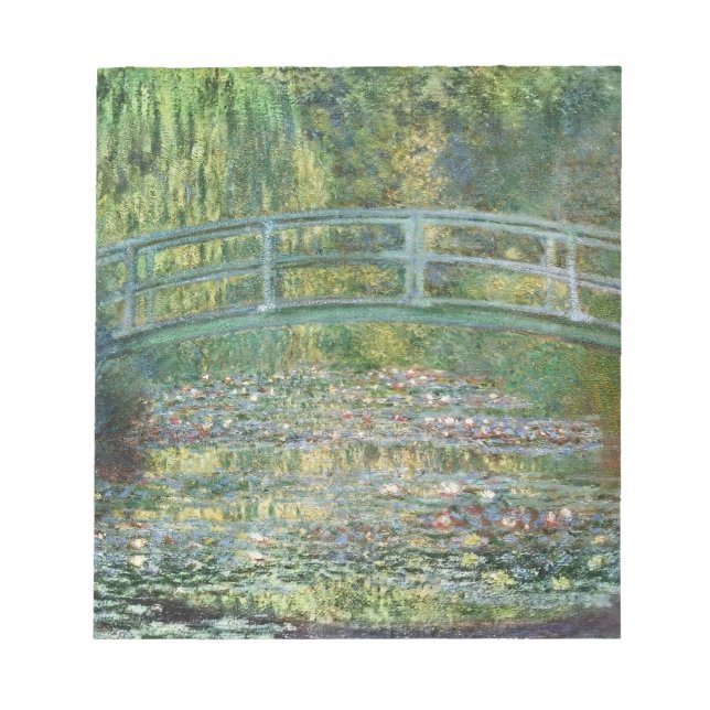 Claude Monet Japanese Bridge Water Lily Art Notepad (Front)