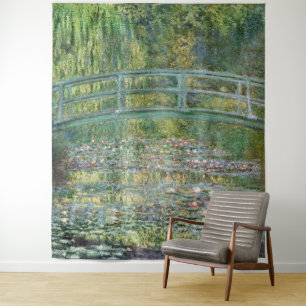 Claude Monet Japanese Bridge Water Lily Art Tapestry