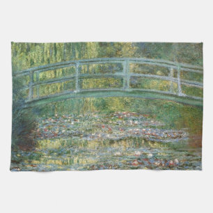 Claude Monet Japanese Bridge Water Lily Art Tea Towel