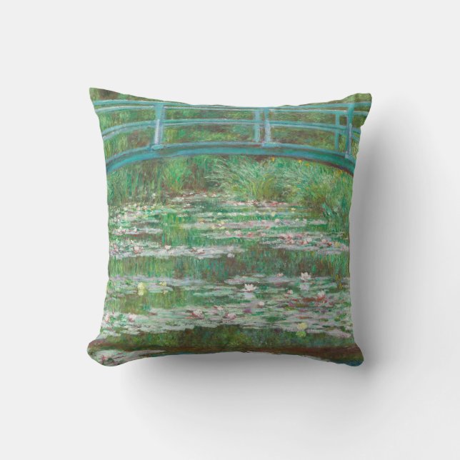 Claude Monet Japanese Footbridge. Impressionism Cushion (Front)