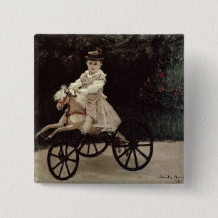 Claude Monet   Jean Monet on his Hobby Horse, 1872 15 Cm Square Badge