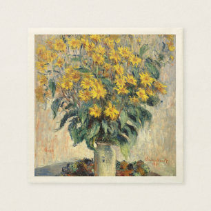 Claude Monet Jerusalem Artichoke Flowers 1880 Napkin
