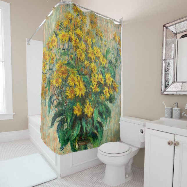 Claude Monet - Jerusalem Artichoke Flowers Shower Curtain (In Situ)