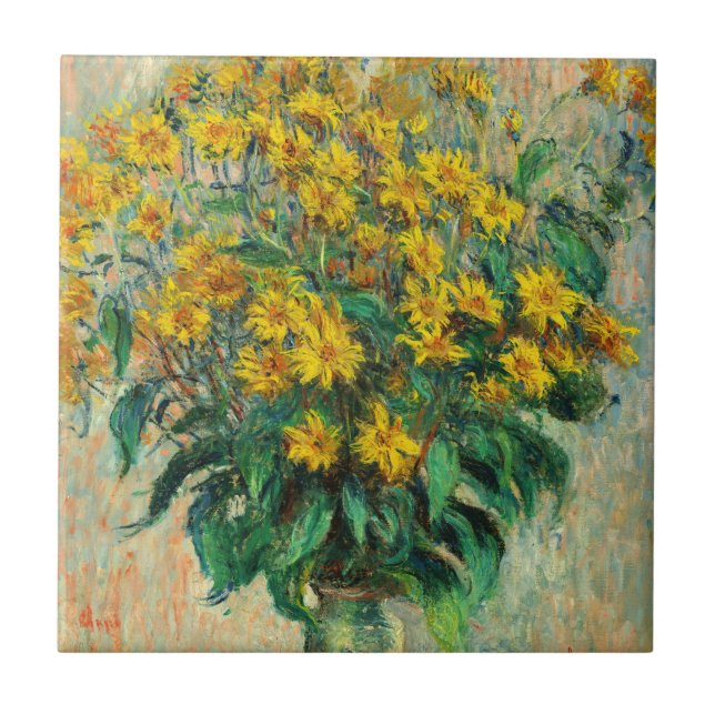 Claude Monet - Jerusalem Artichoke Flowers Tile (Front)