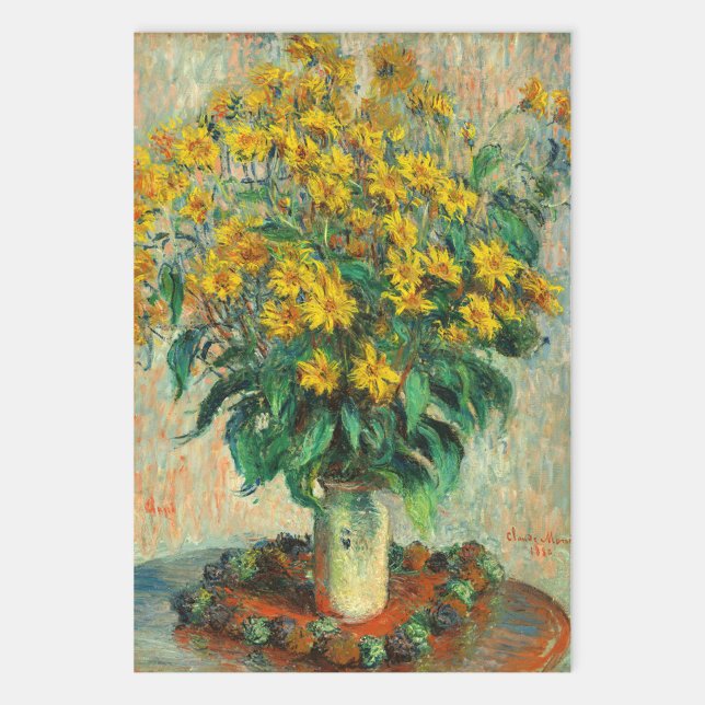 Claude Monet - Jerusalem Artichoke Flowers Wrapping Paper Sheet (Creator Uploaded)
