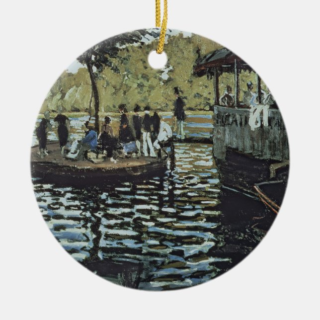 Claude Monet | La Grenouillere Ceramic Tree Decoration (Front)