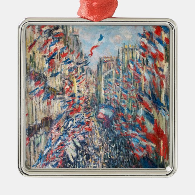 Claude Monet - La Rue Montorgueil - Paris Metal Tree Decoration (Front)