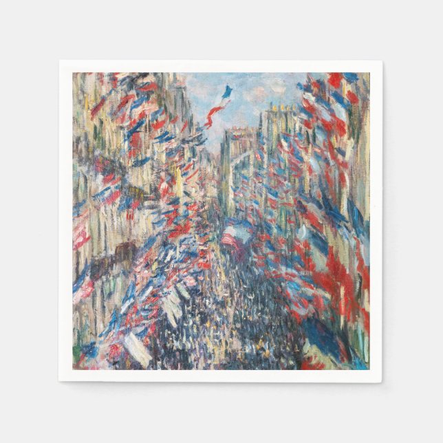 Claude Monet - La Rue Montorgueil - Paris Napkin (Front)