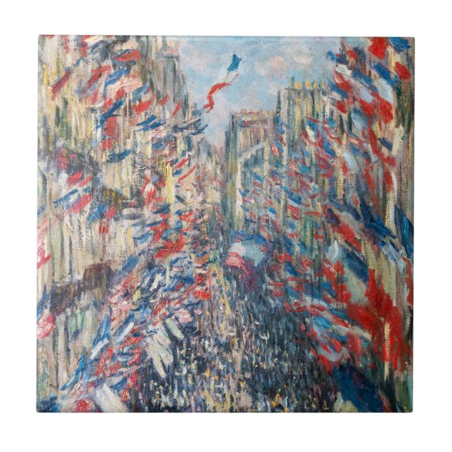 Claude Monet - La Rue Montorgueil - Paris Tile (Front)