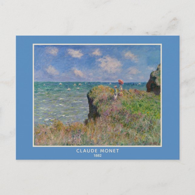 Claude Monet, Landscape 'Cliff Walk at Pourville' Postcard (Front)