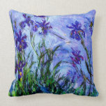 Claude Monet-Lilac Irises Cushion<br><div class="desc">Lilac Irises made in 1914-1917,  is one of Claude Monet’s most famous paintings.A lovely throw pillow with varieties of green, blue and purple for fans of Impressionism.</div>
