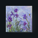 Claude Monet - Lilac Irises / Iris Mauves 15 Cm Square Badge<br><div class="desc">Lilac Irises / Iris Mauves - Claude Monet,  1914-1917</div>