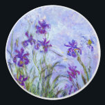 Claude Monet - Lilac Irises / Iris Mauves Ceramic Knob<br><div class="desc">Lilac Irises / Iris Mauves - Claude Monet,  1914-1917</div>
