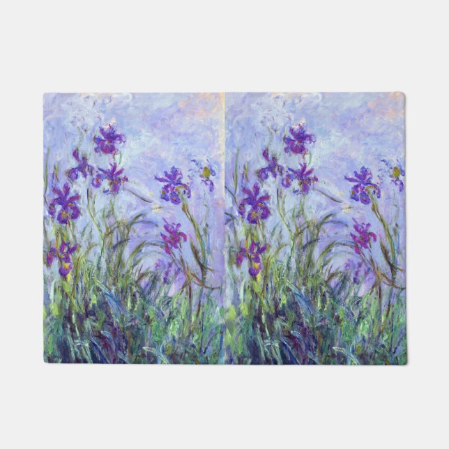 Claude Monet - Lilac Irises / Iris Mauves Doormat (Front)