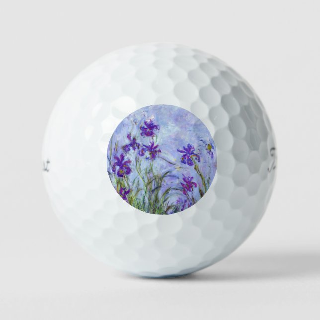 Claude Monet - Lilac Irises / Iris Mauves Golf Balls (Front)