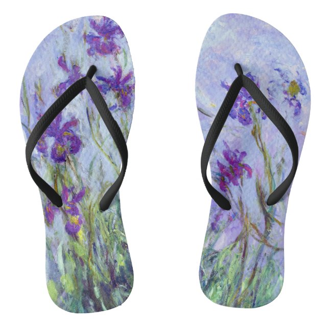 Claude Monet - Lilac Irises / Iris Mauves Jandals (Footbed)