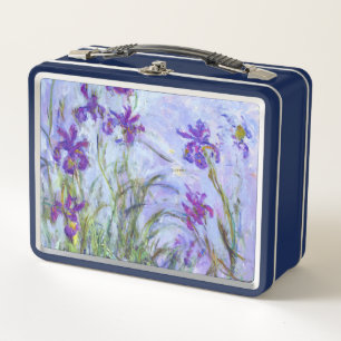 Claude Monet - Lilac Irises / Iris Mauves Metal Lunch Box