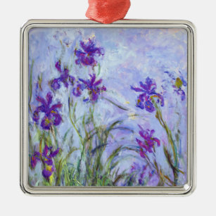 Claude Monet - Lilac Irises / Iris Mauves Metal Tree Decoration