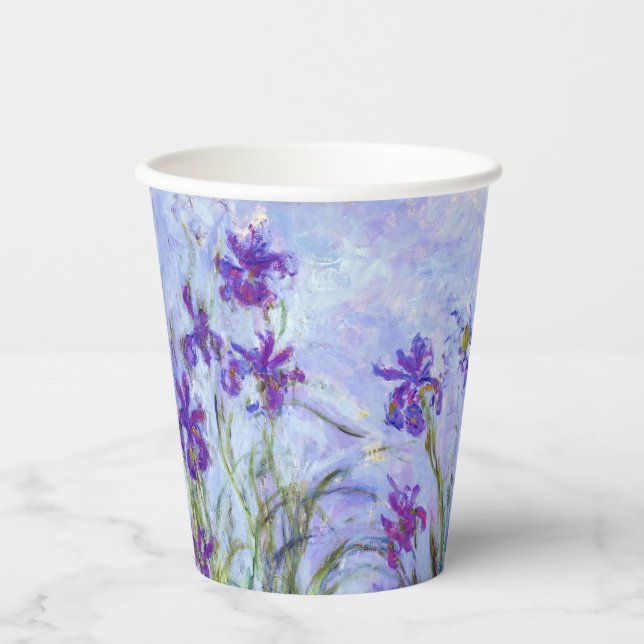 Claude Monet - Lilac Irises / Iris Mauves Paper Cups (Front)